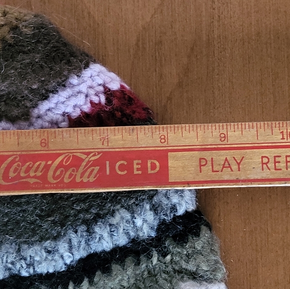 Vintage Hand Knit Striped Hat  Beanie Toque J Crew Y2K - Picture 8 of 10